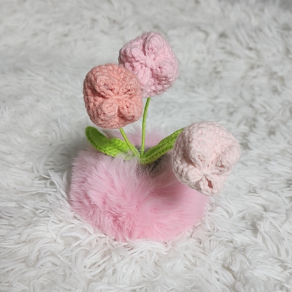 Pink Crochet Flower Decor
